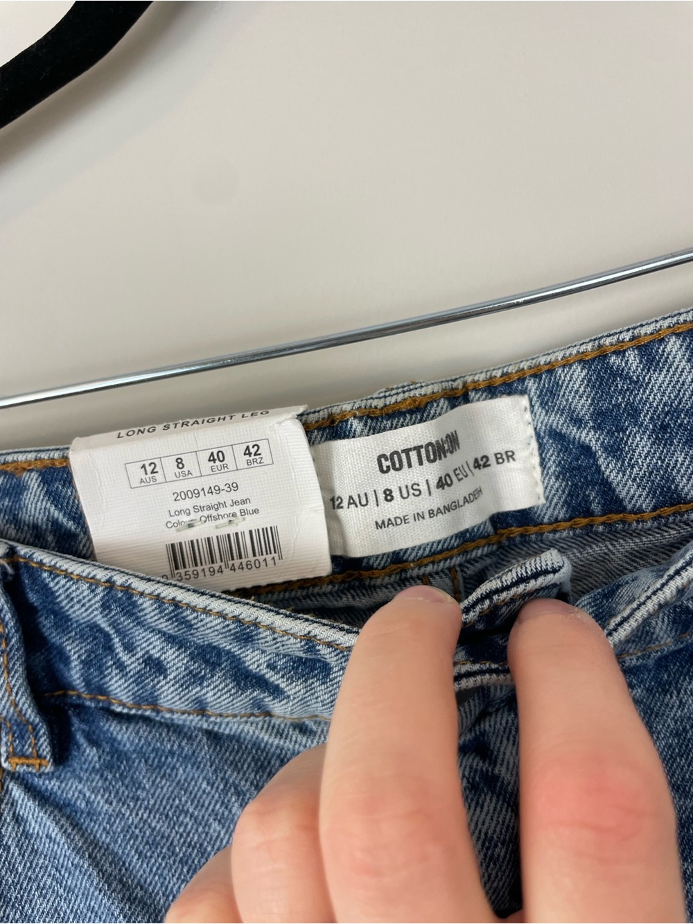 NWT Cotton On Long Straight Jeans Size 8 29 Medium Non-Distressed Denim - Picture 4 of 11